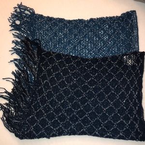 Blue and silver infinity scarf
